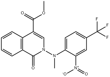 METHYL 2-[METHYL-2-NITRO-4-(TRIFLUOROMETHYL)ANILINO]-1-OXO-1,2-DIHYDRO-4-ISOQUINOLINECARBOXYLATE 结构式