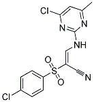 3-[(4-CHLORO-6-METHYLPYRIMIDIN-2-YL)AMINO]-2-[(4-CHLOROPHENYL)SULFONYL]ACRYLONITRILE 结构式