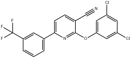 2-(3,5-DICHLOROPHENOXY)-6-[3-(TRIFLUOROMETHYL)PHENYL]NICOTINONITRILE 结构式