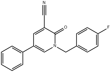 1-(4-FLUOROBENZYL)-2-OXO-5-PHENYL-1,2-DIHYDRO-3-PYRIDINECARBONITRILE 结构式