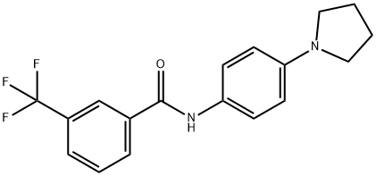 N-[4-(1-PYRROLIDINYL)PHENYL]-3-(TRIFLUOROMETHYL)BENZENECARBOXAMIDE 结构式