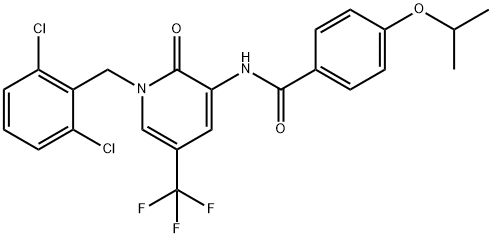 N-[1-(2,6-DICHLOROBENZYL)-2-OXO-5-(TRIFLUOROMETHYL)-1,2-DIHYDRO-3-PYRIDINYL]-4-ISOPROPOXYBENZENECARBOXAMIDE 结构式