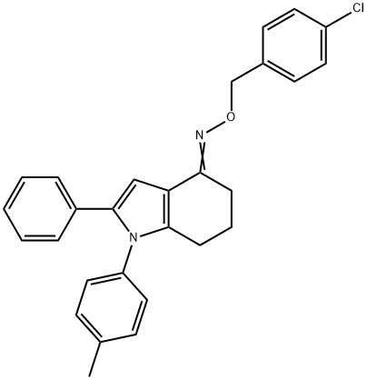 1-(4-METHYLPHENYL)-2-PHENYL-1,5,6,7-TETRAHYDRO-4H-INDOL-4-ONE O-(4-CHLOROBENZYL)OXIME 结构式