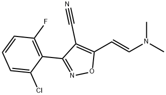 3-(2-CHLORO-6-FLUOROPHENYL)-5-[2-(DIMETHYLAMINO)VINYL]-4-ISOXAZOLECARBONITRILE 结构式