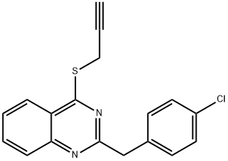 2-(4-CHLOROBENZYL)-4-(2-PROPYNYLSULFANYL)QUINAZOLINE 结构式