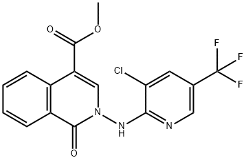 METHYL 2-([3-CHLORO-5-(TRIFLUOROMETHYL)-2-PYRIDINYL]AMINO)-1-OXO-1,2-DIHYDRO-4-ISOQUINOLINECARBOXYLATE 结构式