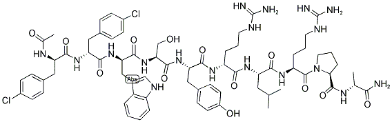 AC-PCLDPHE-PCLDPHE-DTRP-SER-TYR-DARG-LEU-ARG-PRO-DALA-NH2 结构式