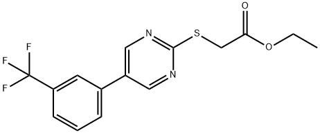 ETHYL 2-((5-[3-(TRIFLUOROMETHYL)PHENYL]-2-PYRIMIDINYL)SULFANYL)ACETATE 结构式