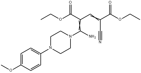 DIETHYL 4-(AMINO[4-(4-METHOXYPHENYL)PIPERAZINO]METHYLENE)-2-CYANO-2-PENTENEDIOATE 结构式