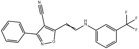 3-PHENYL-5-(2-[3-(TRIFLUOROMETHYL)ANILINO]VINYL)-4-ISOXAZOLECARBONITRILE 结构式