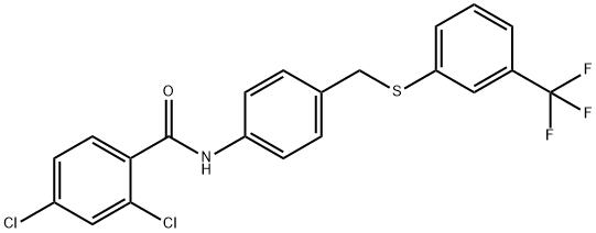 2,4-DICHLORO-N-[4-(([3-(TRIFLUOROMETHYL)PHENYL]SULFANYL)METHYL)PHENYL]BENZENECARBOXAMIDE 结构式