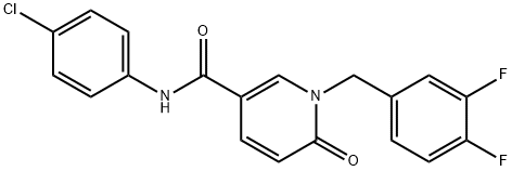 N-(4-CHLOROPHENYL)-1-(3,4-DIFLUOROBENZYL)-6-OXO-1,6-DIHYDRO-3-PYRIDINECARBOXAMIDE 结构式