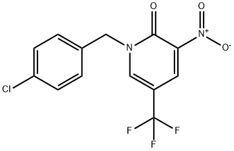 1-(4-CHLOROBENZYL)-3-NITRO-5-(TRIFLUOROMETHYL)-2(1H)-PYRIDINONE 结构式