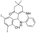 2,10-DIAZA-9-(2-HYDROXY-3,5-DIIODOPHENYL)-5,5-DIMETHYLTRICYCLO[9.4.0.0(3,8)]PENTADECA-1(11),3(8),12,14-TETRAEN-7-ONE 结构式