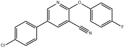 5-(4-CHLOROPHENYL)-2-(4-FLUOROPHENOXY)NICOTINONITRILE 结构式