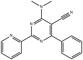 4-(DIMETHYLAMINO)-6-PHENYL-2-(2-PYRIDINYL)-5-PYRIMIDINECARBONITRILE 结构式