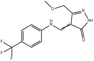 5-(METHOXYMETHYL)-4-([4-(TRIFLUOROMETHYL)ANILINO]METHYLENE)-2,4-DIHYDRO-3H-PYRAZOL-3-ONE 结构式