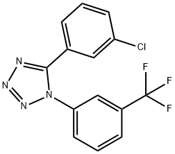 5-(3-CHLOROPHENYL)-1-[3-(TRIFLUOROMETHYL)PHENYL]-1H-1,2,3,4-TETRAAZOLE 结构式