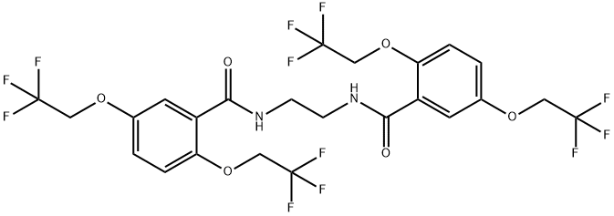 N-(2-([2,5-Bis(2,2,2-trifluoroethoxy)benzoyl]amino)ethyl)-2,5-bis(2,2,2-trifluoroethoxy)benzenecarboxamide 结构式