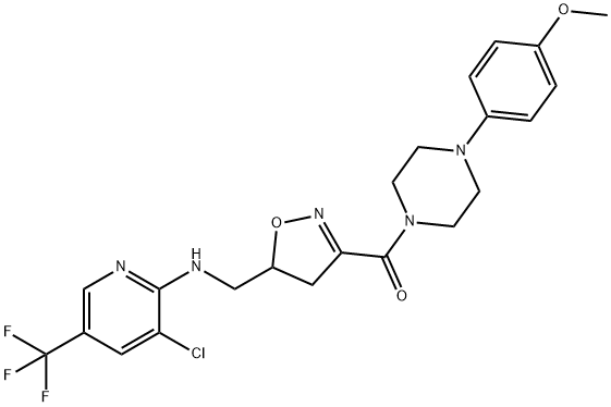 [5-(([3-CHLORO-5-(TRIFLUOROMETHYL)-2-PYRIDINYL]AMINO)METHYL)-4,5-DIHYDRO-3-ISOXAZOLYL][4-(4-METHOXYPHENYL)PIPERAZINO]METHANONE 结构式