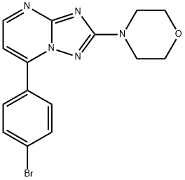 7-(4-BROMOPHENYL)-2-MORPHOLINO[1,2,4]TRIAZOLO[1,5-A]PYRIMIDINE 结构式