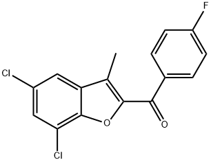 (5,7-二氯-3-甲基苯并呋喃-2-基)(4-氟苯基)甲酮 结构式