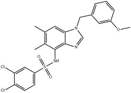 3,4-DICHLORO-N-[1-(3-METHOXYBENZYL)-5,6-DIMETHYL-1H-1,3-BENZIMIDAZOL-4-YL]BENZENESULFONAMIDE 结构式