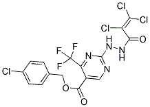 4-CHLOROBENZYL 2-[2-(2,3,3-TRICHLOROACRYLOYL)HYDRAZINO]-4-(TRIFLUOROMETHYL)PYRIMIDINE-5-CARBOXYLATE 结构式