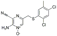 2-AMINO-3-CYANO-5-([(2,4-DICHLORO-5-METHYLPHENYL)THIO]METHYL)PYRAZIN-1-IUM-1-OLATE 结构式
