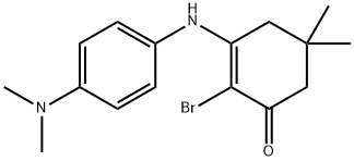 3-((4-(DIMETHYLAMINO)PHENYL)AMINO)-2-BROMO-5,5-DIMETHYLCYCLOHEX-2-EN-1-ONE 结构式