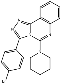 3-(4-BROMOPHENYL)-5-PIPERIDINO[1,2,4]TRIAZOLO[4,3-C]QUINAZOLINE 结构式