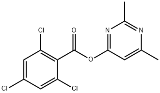 2,6-DIMETHYL-4-PYRIMIDINYL 2,4,6-TRICHLOROBENZENECARBOXYLATE 结构式