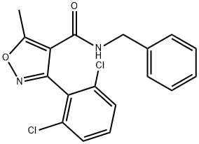 N-苄基-3-(2,6-二氯苯基)-5-甲基异噁唑-4-甲酰胺 结构式