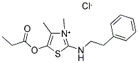 3,4-DIMETHYL-2-(PHENETHYLAMINO)-1,3-THIAZOL-3-IUM-5-YL PROPANOATE CHLORIDE 结构式
