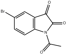 1-乙酰基-5-溴二氢吲哚-2,3-二酮 结构式