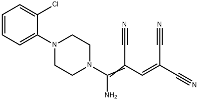 4-AMINO-4-[4-(2-CHLOROPHENYL)PIPERAZINO]-1,3-BUTADIENE-1,1,3-TRICARBONITRILE 结构式