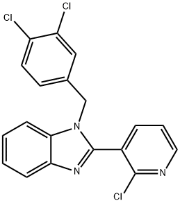 2-(2-CHLORO-3-PYRIDINYL)-1-(3,4-DICHLOROBENZYL)-1H-1,3-BENZIMIDAZOLE 结构式