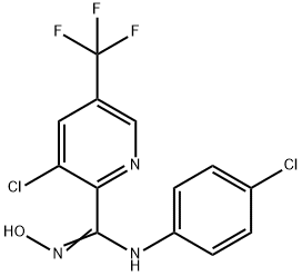 3-CHLORO-N-(4-CHLOROPHENYL)-N'-HYDROXY-5-(TRIFLUOROMETHYL)-2-PYRIDINECARBOXIMIDAMIDE 结构式