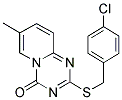 2-[(4-CHLOROBENZYL)SULFANYL]-7-METHYL-4H-PYRIDO[1,2-A][1,3,5]TRIAZIN-4-ONE 结构式