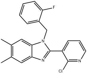 2-(2-CHLORO-3-PYRIDINYL)-1-(2-FLUOROBENZYL)-5,6-DIMETHYL-1H-1,3-BENZIMIDAZOLE 结构式