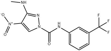 3-(METHYLAMINO)-4-NITRO-N-[3-(TRIFLUOROMETHYL)PHENYL]-1H-PYRAZOLE-1-CARBOXAMIDE 结构式