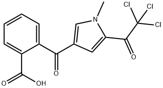 2-(1-甲基-5-(2,2,2-三氯乙酰基)-1H-吡咯-3-羰基)苯甲酸 结构式