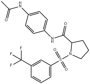 N-[4-(ACETYLAMINO)PHENYL]-1-([3-(TRIFLUOROMETHYL)PHENYL]SULFONYL)-2-PYRROLIDINECARBOXAMIDE 结构式