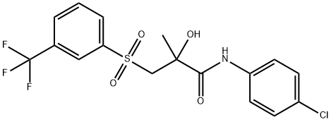 N-(4-CHLOROPHENYL)-2-HYDROXY-2-METHYL-3-([3-(TRIFLUOROMETHYL)PHENYL]SULFONYL)PROPANAMIDE 结构式