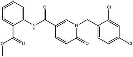 METHYL 2-(([1-(2,4-DICHLOROBENZYL)-6-OXO-1,6-DIHYDRO-3-PYRIDINYL]CARBONYL)AMINO)BENZENECARBOXYLATE 结构式