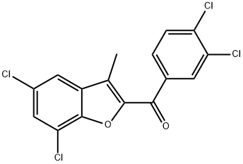 (5,7-DICHLORO-3-METHYL-1-BENZOFURAN-2-YL)(3,4-DICHLOROPHENYL)METHANONE 结构式