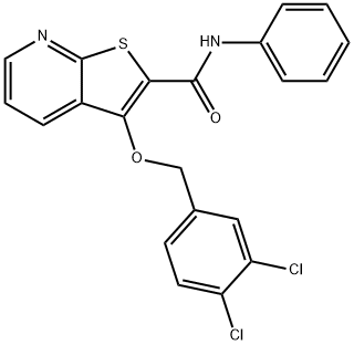 3-[(3,4-DICHLOROBENZYL)OXY]-N-PHENYLTHIENO[2,3-B]PYRIDINE-2-CARBOXAMIDE 结构式