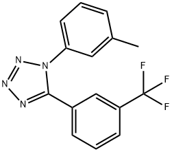 1-(3-METHYLPHENYL)-5-[3-(TRIFLUOROMETHYL)PHENYL]-1H-1,2,3,4-TETRAAZOLE 结构式