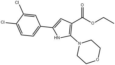 ETHYL 5-(3,4-DICHLOROPHENYL)-2-MORPHOLINO-1H-PYRROLE-3-CARBOXYLATE 结构式