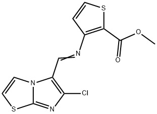 METHYL 3-([(6-CHLOROIMIDAZO[2,1-B][1,3]THIAZOL-5-YL)METHYLENE]AMINO)-2-THIOPHENECARBOXYLATE 结构式